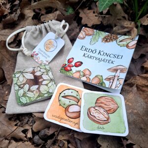 Erdő kincsei – kézzel festett kártyajáték gyerekeknek (2–7 éves korig)